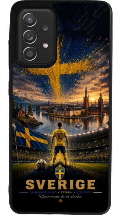 Coque Samsung Galaxy A52 - Silicone rigide noir Football Suède splash 2026