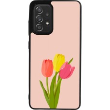 Coque Samsung Galaxy A52 - Silicone rigide noir Spring 23 tulip trio