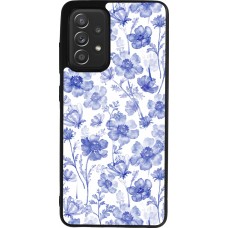 Coque Samsung Galaxy A52 - Silicone rigide noir Spring 23 watercolor blue flowers