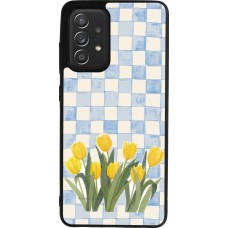 Coque Samsung Galaxy A52 - Silicone rigide noir Blue vichy tulips 2026