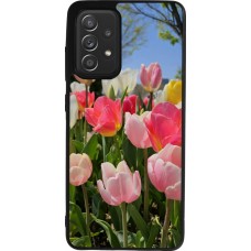Coque Samsung Galaxy A52 - Silicone rigide noir Tulips 2026
