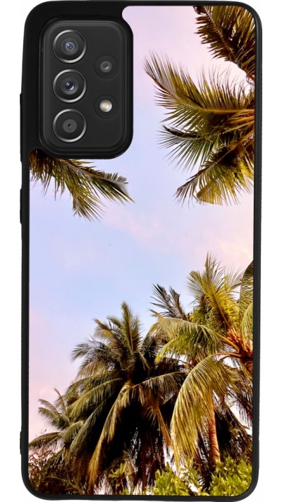 Coque Samsung Galaxy A52 - Silicone rigide noir Summer 2023 palm tree vibe