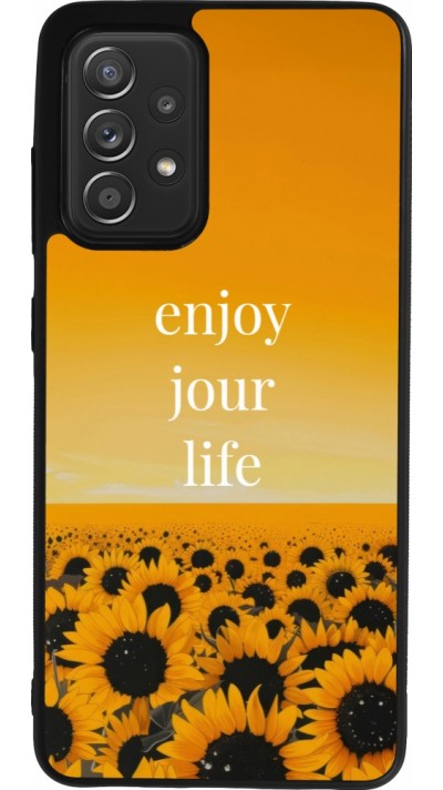 Coque Samsung Galaxy A52 - Silicone rigide noir Summer 2025 Enjoy your life