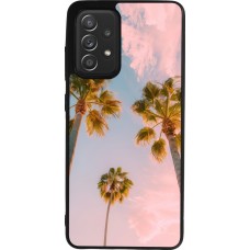 Samsung Galaxy A52 Case Hülle - Silikon schwarz Summer 2025 Palmiers