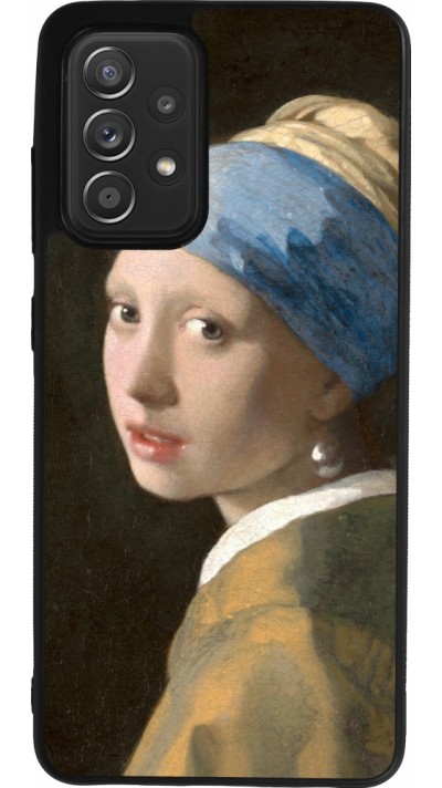 Coque Samsung Galaxy A52 - Silicone rigide noir Tableau art - La Jeune fille à la perle - Johannes Vermeer