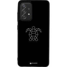 Coque Samsung Galaxy A52 - Silicone rigide noir Turtles lines on black