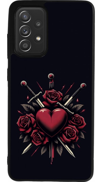 Coque Samsung Galaxy A52 - Silicone rigide noir Valentine 2024 gothic love