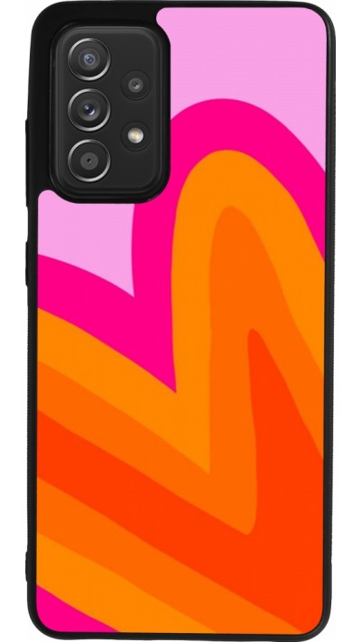 Coque Samsung Galaxy A52 - Silicone rigide noir Valentine 2024 heart gradient