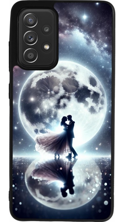 Coque Samsung Galaxy A52 - Silicone rigide noir Valentine 2024 Love under the moon