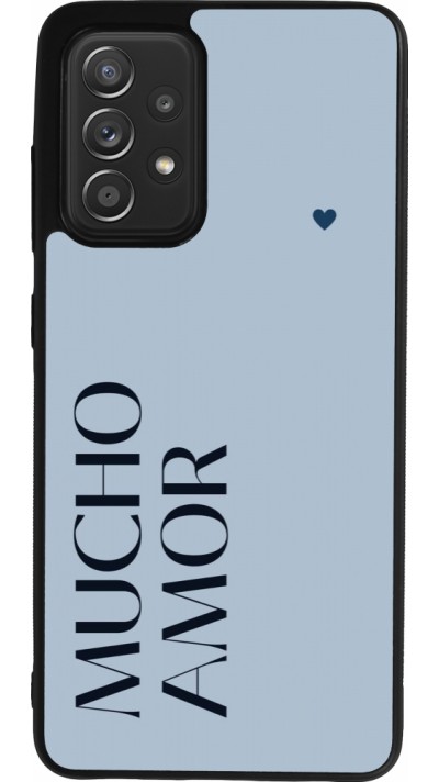 Coque Samsung Galaxy A52 - Silicone rigide noir Valentine 2024 mucho amor azul