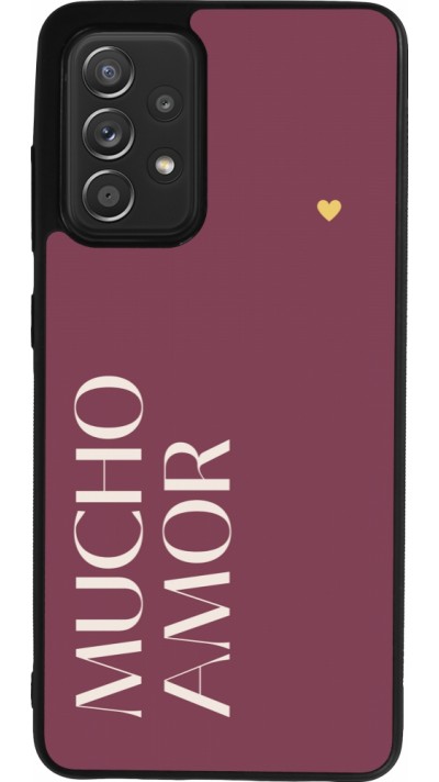 Coque Samsung Galaxy A52 - Silicone rigide noir Valentine 2024 mucho amor rosado