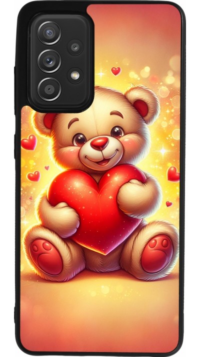 Coque Samsung Galaxy A52 - Silicone rigide noir Valentine 2024 Teddy love