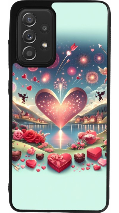 Coque Samsung Galaxy A52 - Silicone rigide noir Valentine 2025 Chic