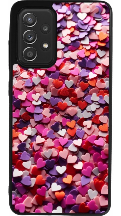 Coque Samsung Galaxy A52 - Silicone rigide noir Valentine 2025 Confetti