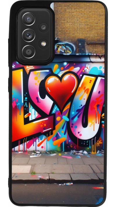 Coque Samsung Galaxy A52 - Silicone rigide noir Valentine 2025 Love U Tag