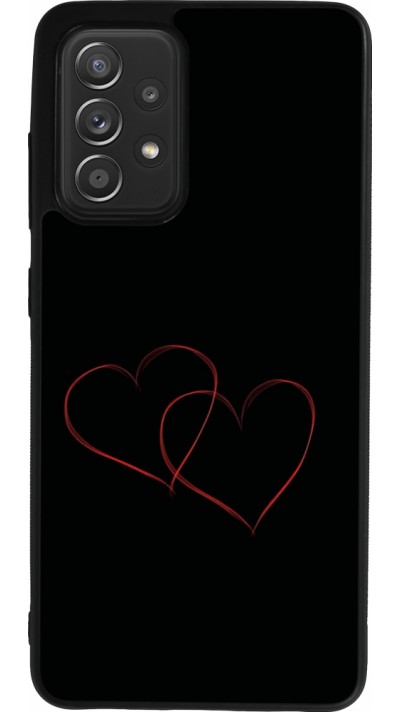 Coque Samsung Galaxy A52 - Silicone rigide noir Valentine 2023 attached heart