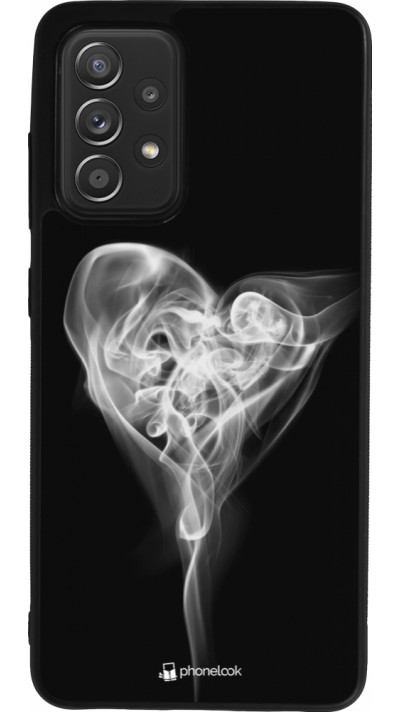 Coque Samsung Galaxy A52 - Silicone rigide noir Valentine 2022 Black Smoke