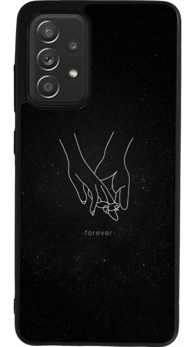 Coque Samsung Galaxy A52 - Silicone rigide noir Valentine 2023 hands forever