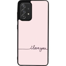 Coque Samsung Galaxy A52 - Silicone rigide noir Valentine 2023 i love you writing