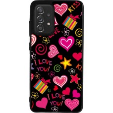 Samsung Galaxy A52 Case Hülle - Silikon schwarz Valentine 2023 love symbols