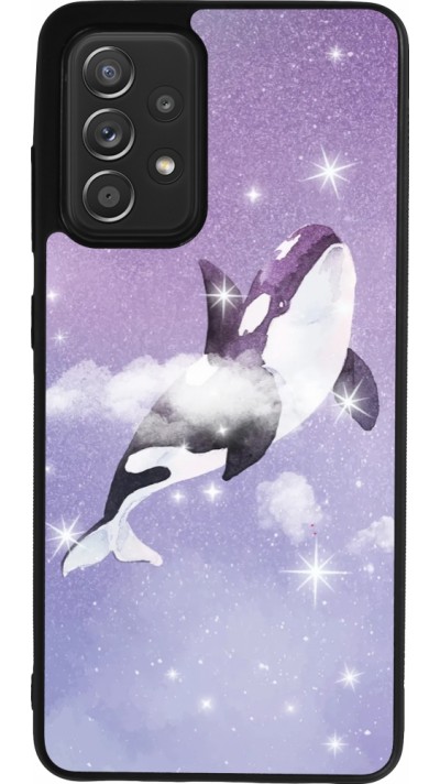 Samsung Galaxy A52 Case Hülle - Silikon schwarz Whale in sparking stars