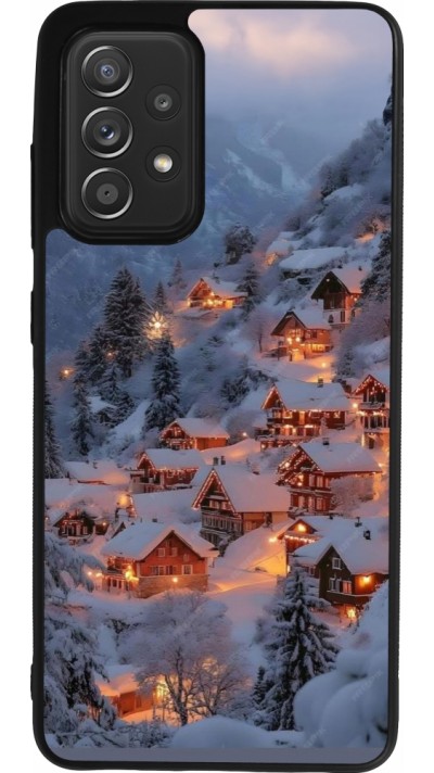Samsung Galaxy A52 Case Hülle - Silikon schwarz Winter 25 Winter snowy village