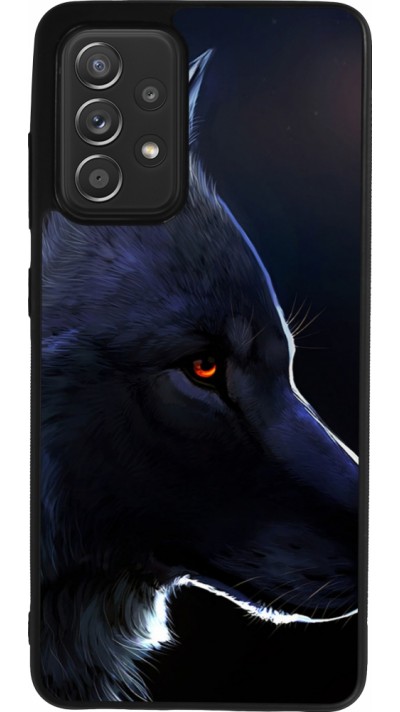 Samsung Galaxy A52 Case Hülle - Silikon schwarz Wolf Shape