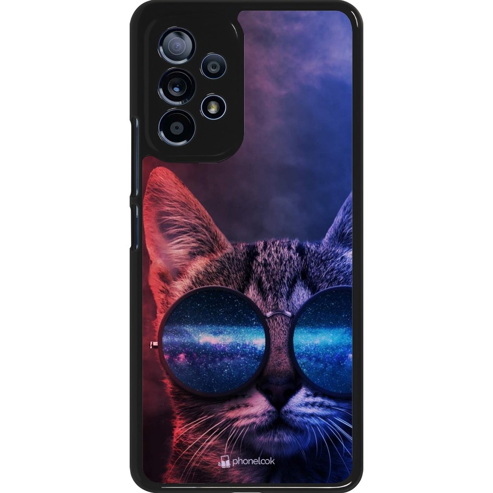 Coque Samsung Galaxy A53 5G - Red Blue Cat Glasses