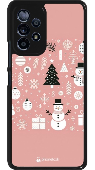 Coque Samsung Galaxy A53 5G - Noël 2024 Rose Snowman Christmas