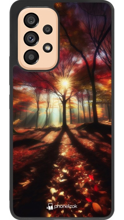 Samsung Galaxy A53 5G Case Hülle - Silikon schwarz Herbstlicher goldener Glanz