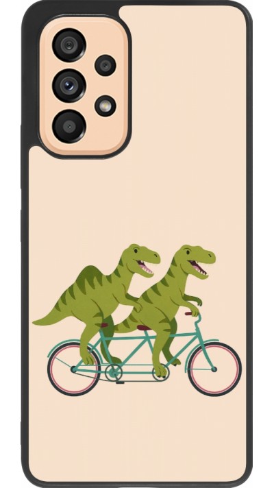 Coque Samsung Galaxy A53 5G - Silicone rigide noir Dinosaurs on bikes 2026