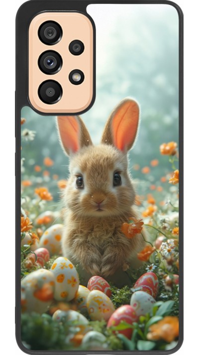 Coque Samsung Galaxy A53 5G - Silicone rigide noir Easter 2026 Rabbit in the garden