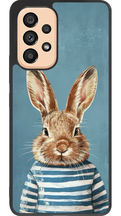 Coque Samsung Galaxy A53 5G - Silicone rigide noir Easter 2026 Rabbit navy