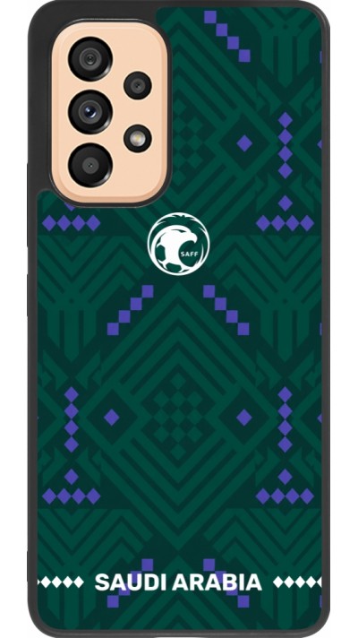 Coque Samsung Galaxy A53 5G - Silicone rigide noir Maillot de football Arabie saoudite 2026 personnalisable
