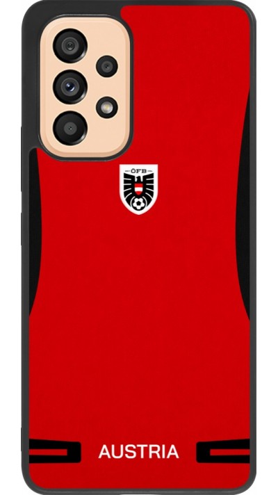 Coque Samsung Galaxy A53 5G - Silicone rigide noir Maillot de football Autriche 2026 personnalisable