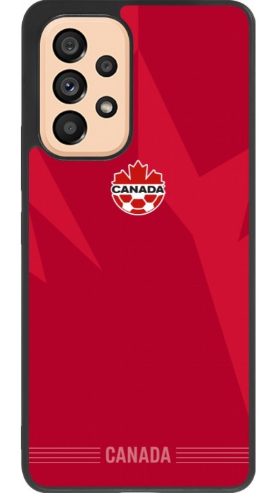 Coque Samsung Galaxy A53 5G - Silicone rigide noir Maillot de football Canada 2026 personnalisable