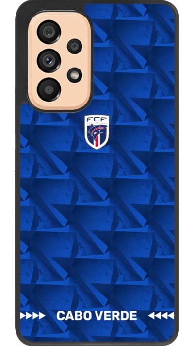 Coque Samsung Galaxy A53 5G - Silicone rigide noir Maillot de football Cap-Vert 2026 personnalisable