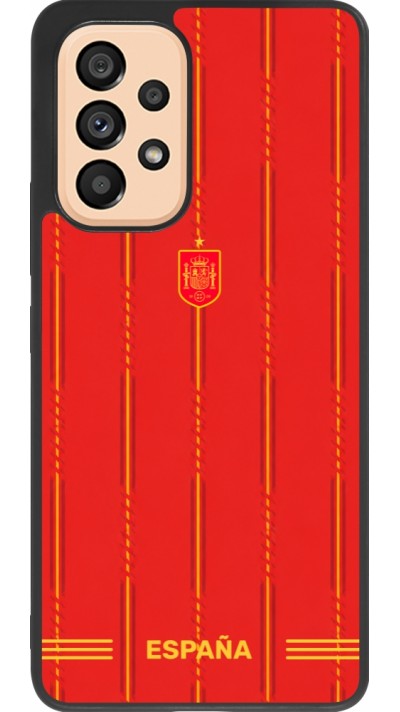 Coque Samsung Galaxy A53 5G - Silicone rigide noir Maillot de football Espagne 2026 personnalisable