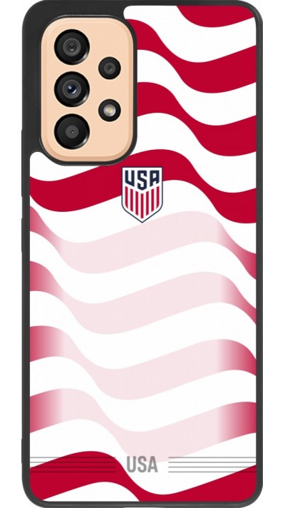 Coque Samsung Galaxy A53 5G - Silicone rigide noir Maillot de football E?tats Unis 2026 personnalisable