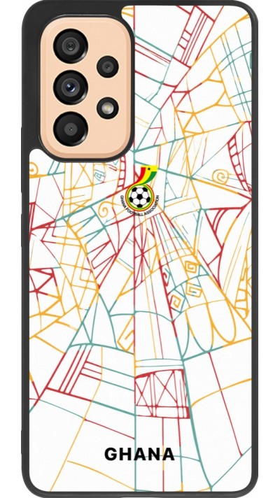 Coque Samsung Galaxy A53 5G - Silicone rigide noir Maillot de football Ghana 2026 personnalisable