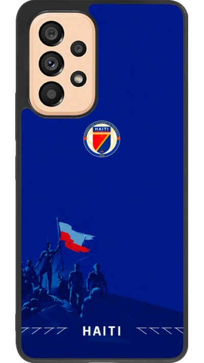 Coque Samsung Galaxy A53 5G - Silicone rigide noir Maillot de football Haiti 2026 personnalisable