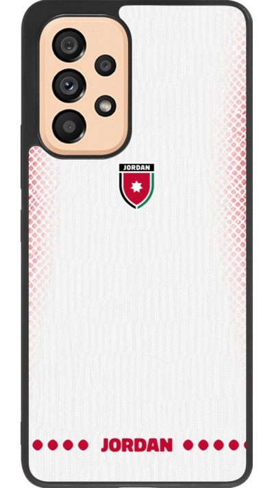 Coque Samsung Galaxy A53 5G - Silicone rigide noir Maillot de football Jordanie 2026 personnalisable
