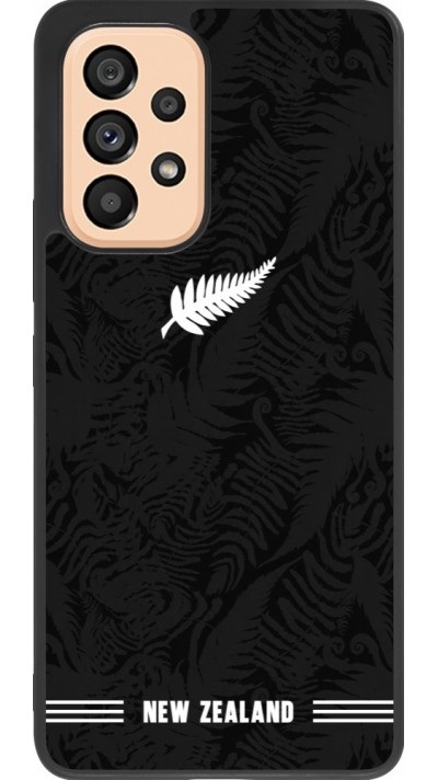 Coque Samsung Galaxy A53 5G - Silicone rigide noir Maillot de football Nouvelle-Zélande 2026 personnalisable