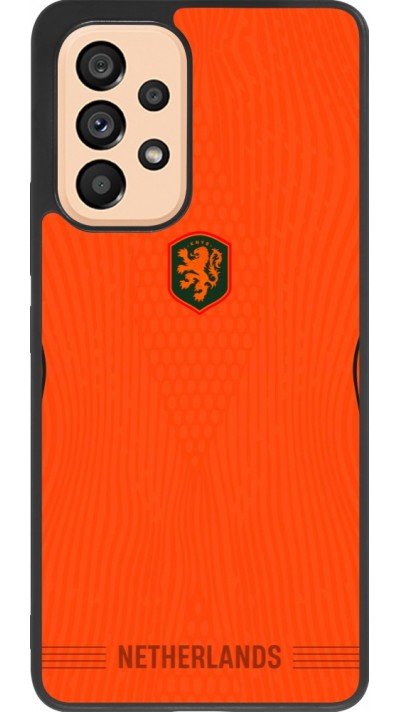 Coque Samsung Galaxy A53 5G - Silicone rigide noir Maillot de football Pays-Bas 2026 personnalisable