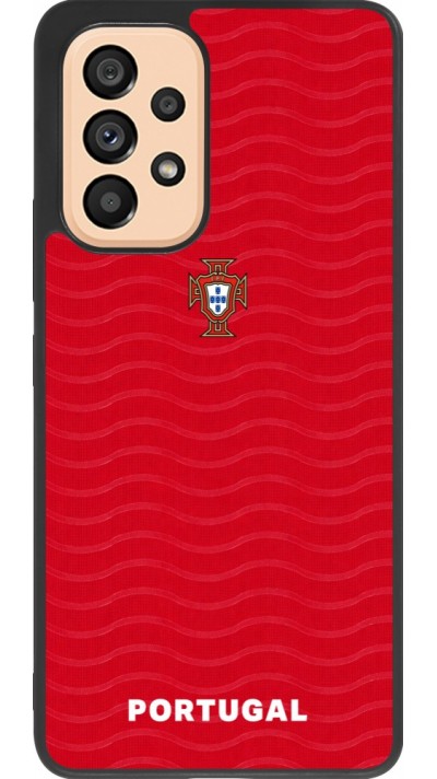 Coque Samsung Galaxy A53 5G - Silicone rigide noir Maillot de football Portugal 2026 personnalisable