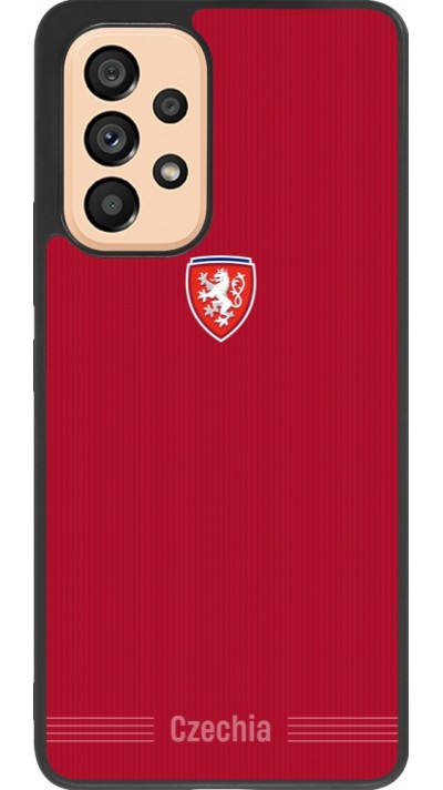 Coque Samsung Galaxy A53 5G - Silicone rigide noir Maillot de football Répuplique Tchèque 2026 personnalisable