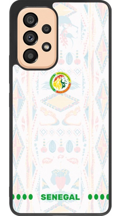 Coque Samsung Galaxy A53 5G - Silicone rigide noir Maillot de football Sénégal 2026 personnalisable