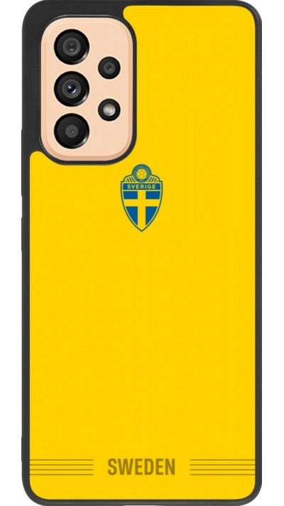 Coque Samsung Galaxy A53 5G - Silicone rigide noir Maillot de football Suède 2026 personnalisable