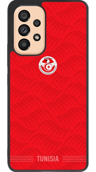 Coque Samsung Galaxy A53 5G - Silicone rigide noir Maillot de football Tunisie 2026 personnalisable