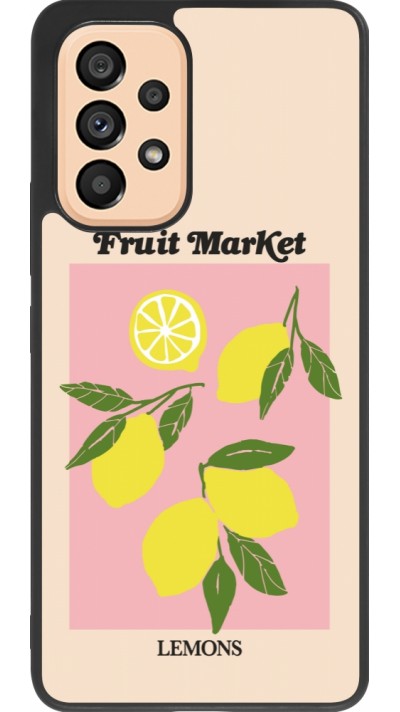 Coque Samsung Galaxy A53 5G - Silicone rigide noir Fruit market lemons 2026